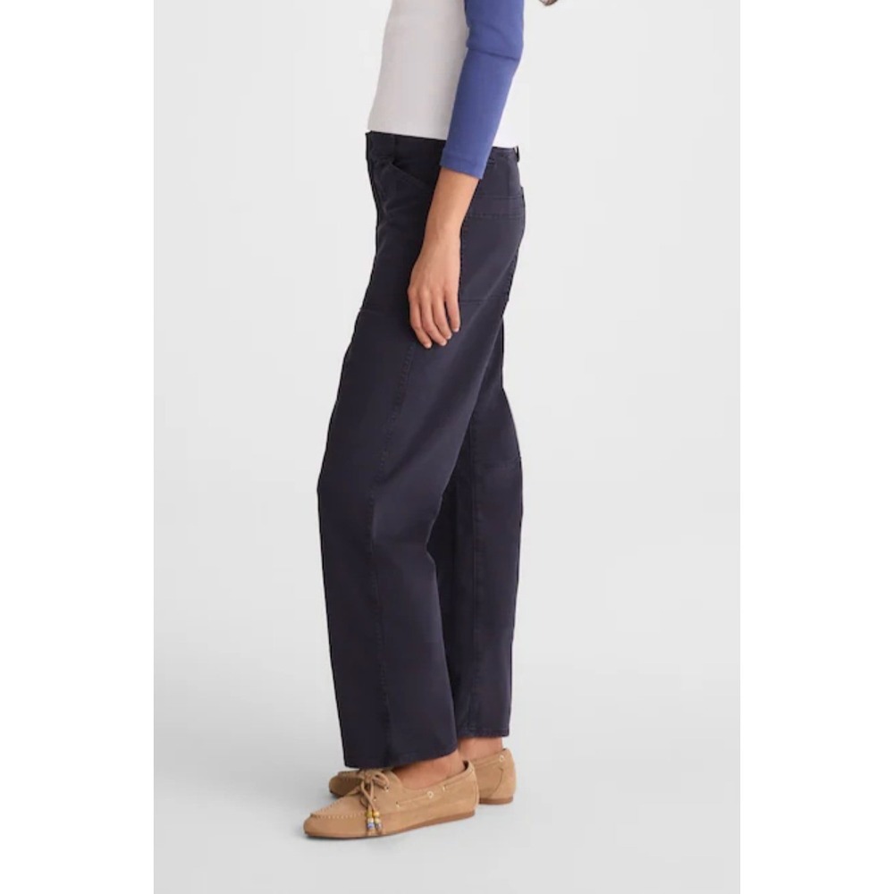 NWT Navy Madewell Women's The Darted Barrel-Leg Utility Workwear Pant 24 #NV176 - Picture 2 of 10